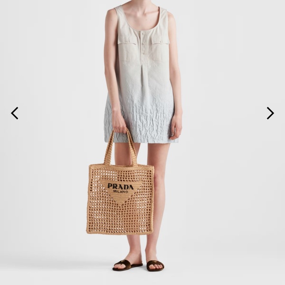Prada raffia tote bag - Picture 1 of 6